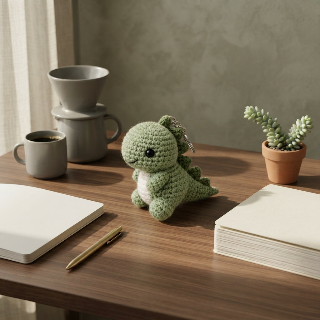 Pretty Dinosaur Charm | Handmade Crochet Pattern