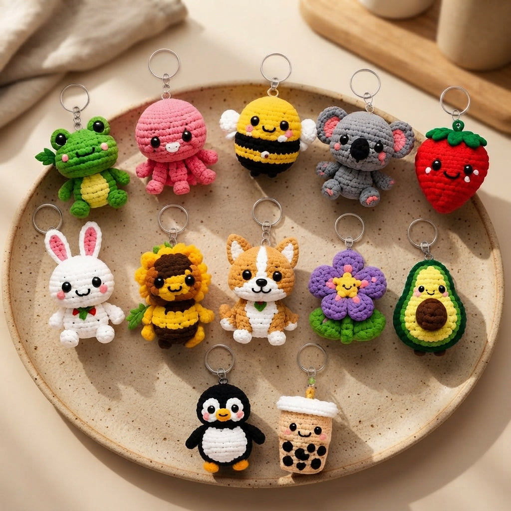 Mega 12 Crochet Keychain Patterns | PDF Bundle — Design 2