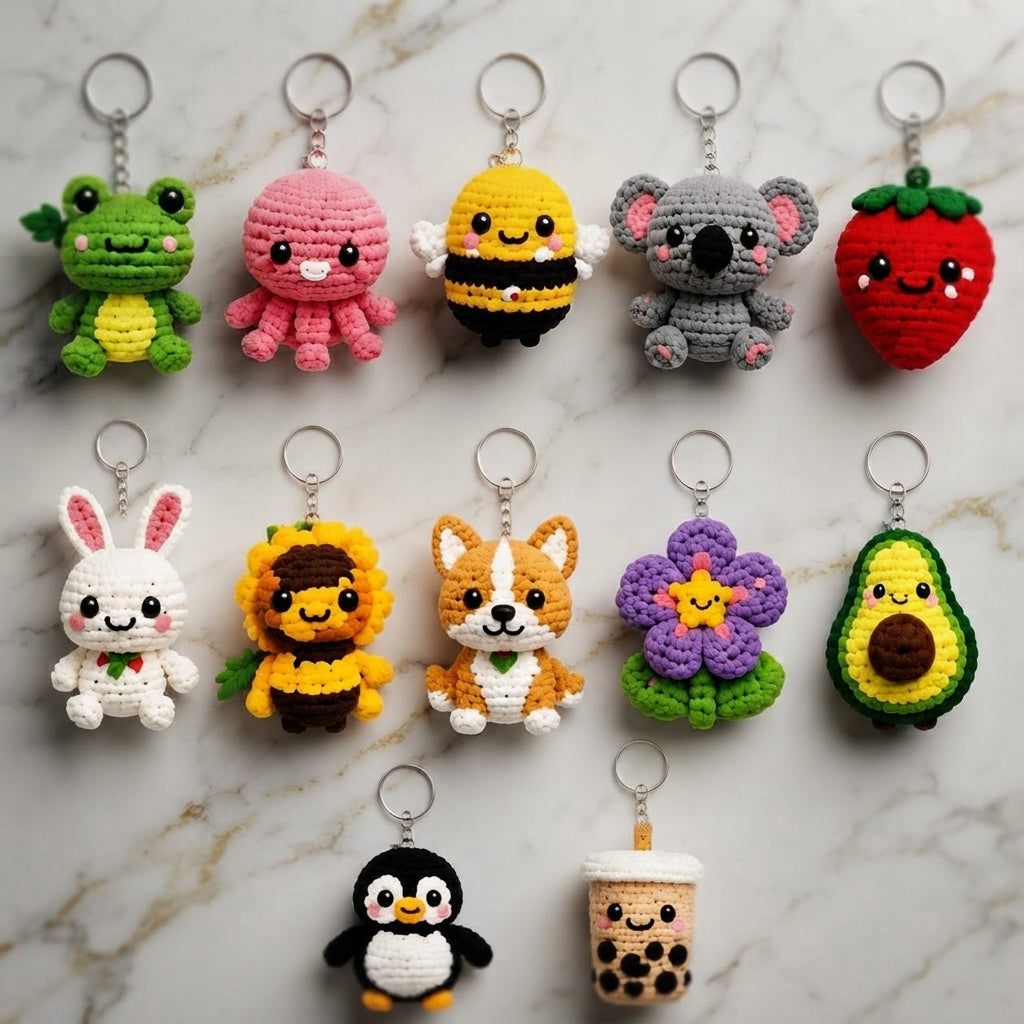 Mega 12 Crochet Keychain Patterns | PDF Bundle — Design 2