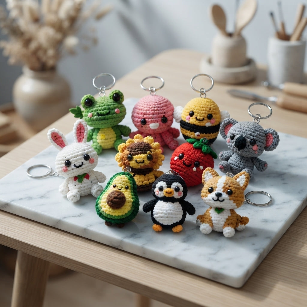 Mega 12 Crochet Keychain Patterns | PDF Bundle — Design 2