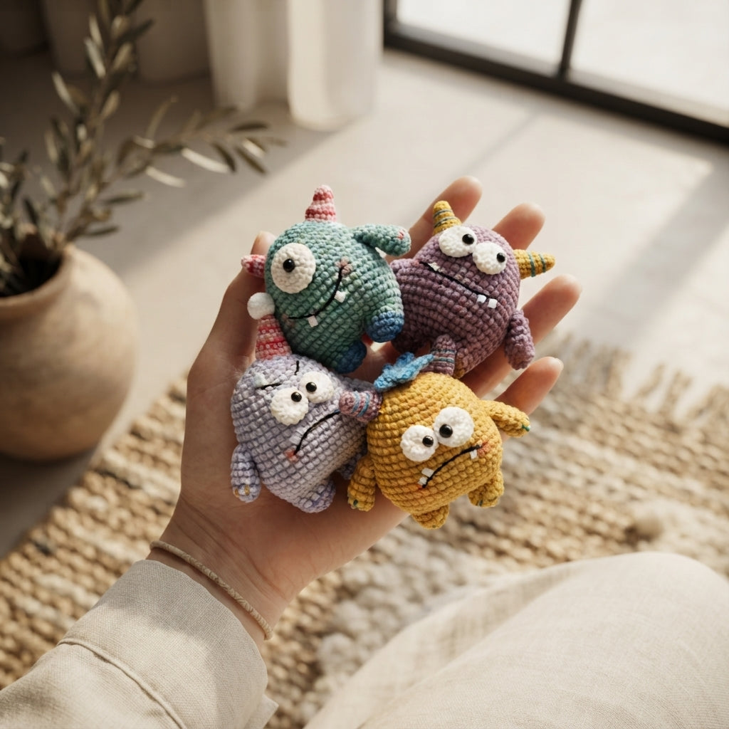 Playful Keychain Mini Charm | Amigurumi Pattern — Design 3