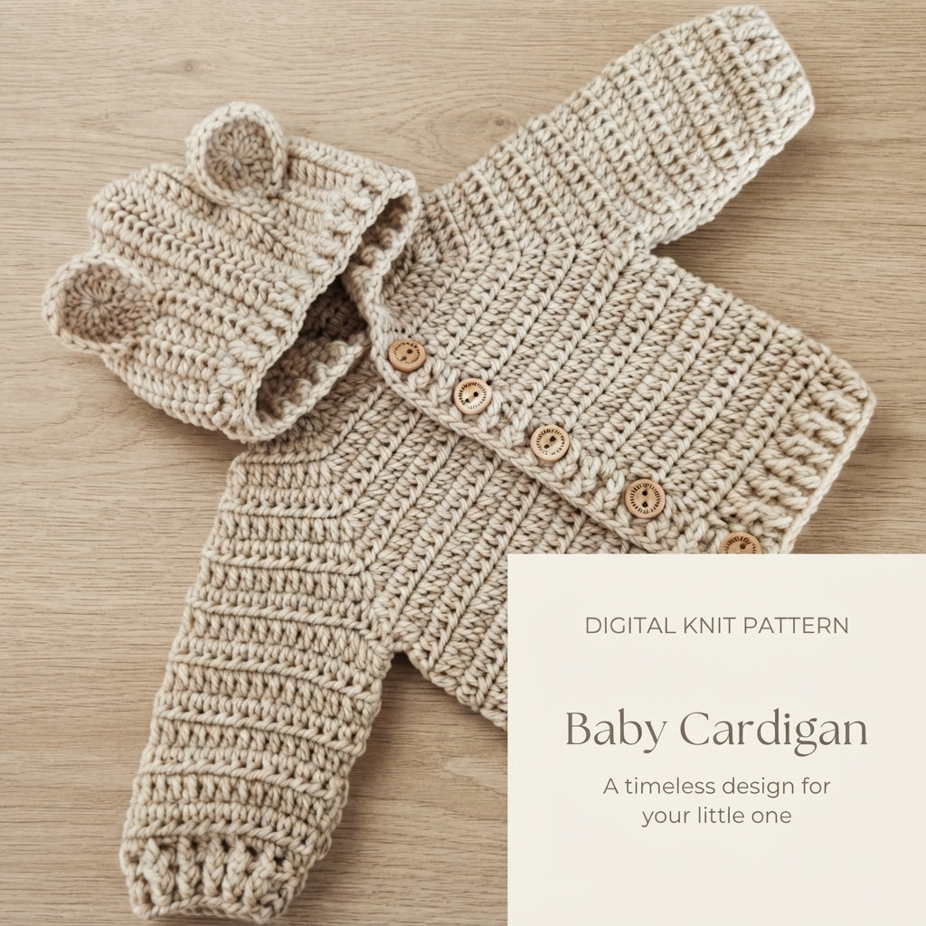 Bear Ears Baby Hoodie | Crochet Pattern PDF