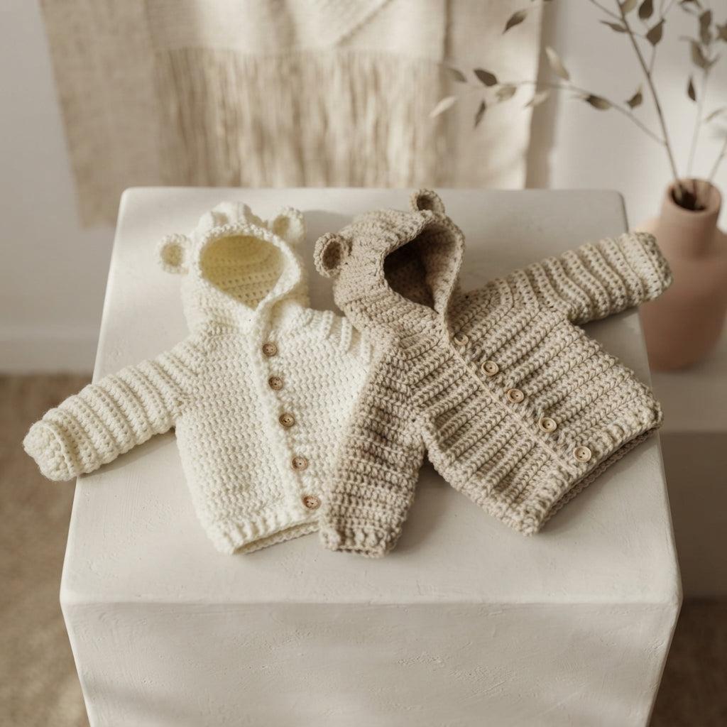 Bear Ears Baby Hoodie | Crochet Pattern PDF