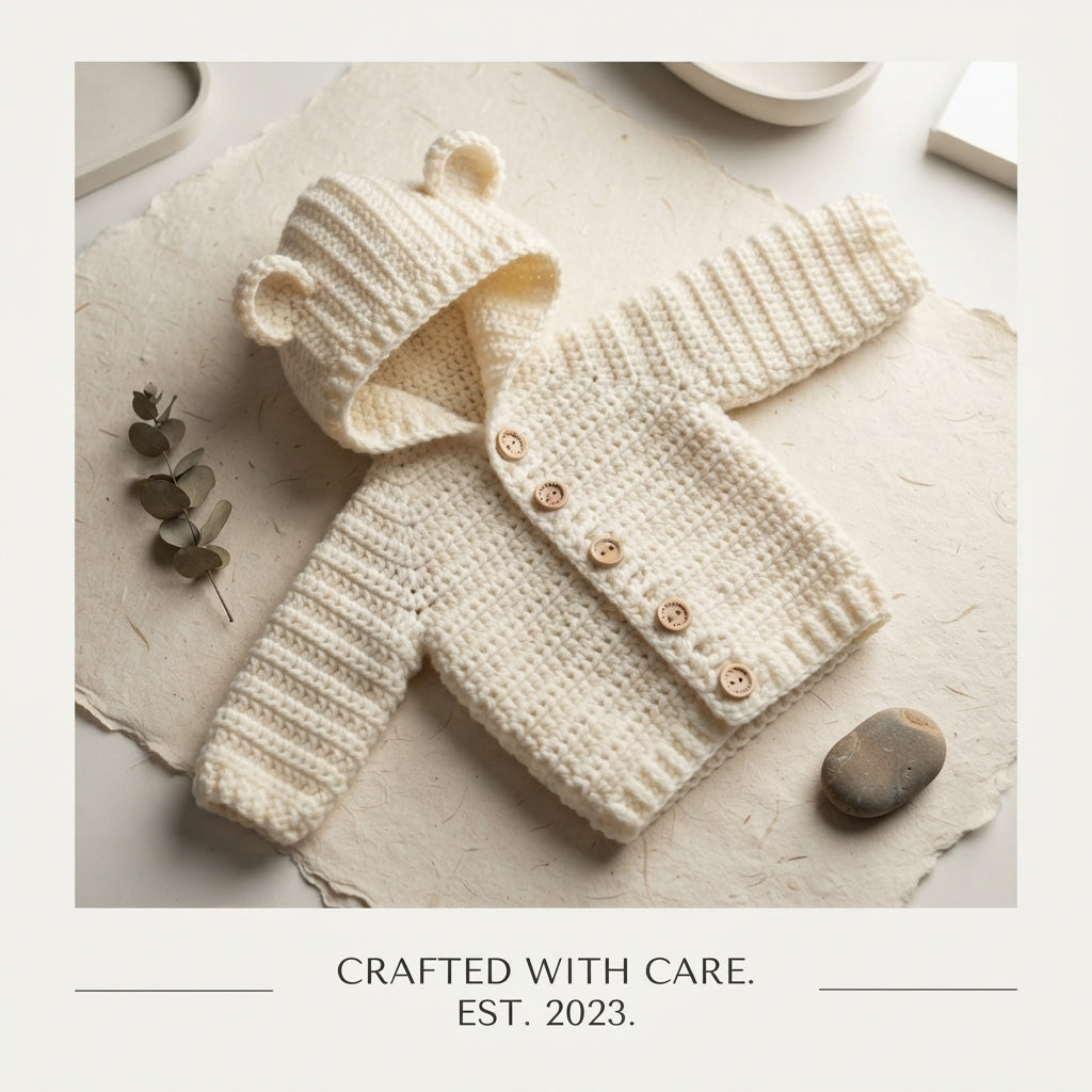 Bear Ears Baby Hoodie | Crochet Pattern PDF