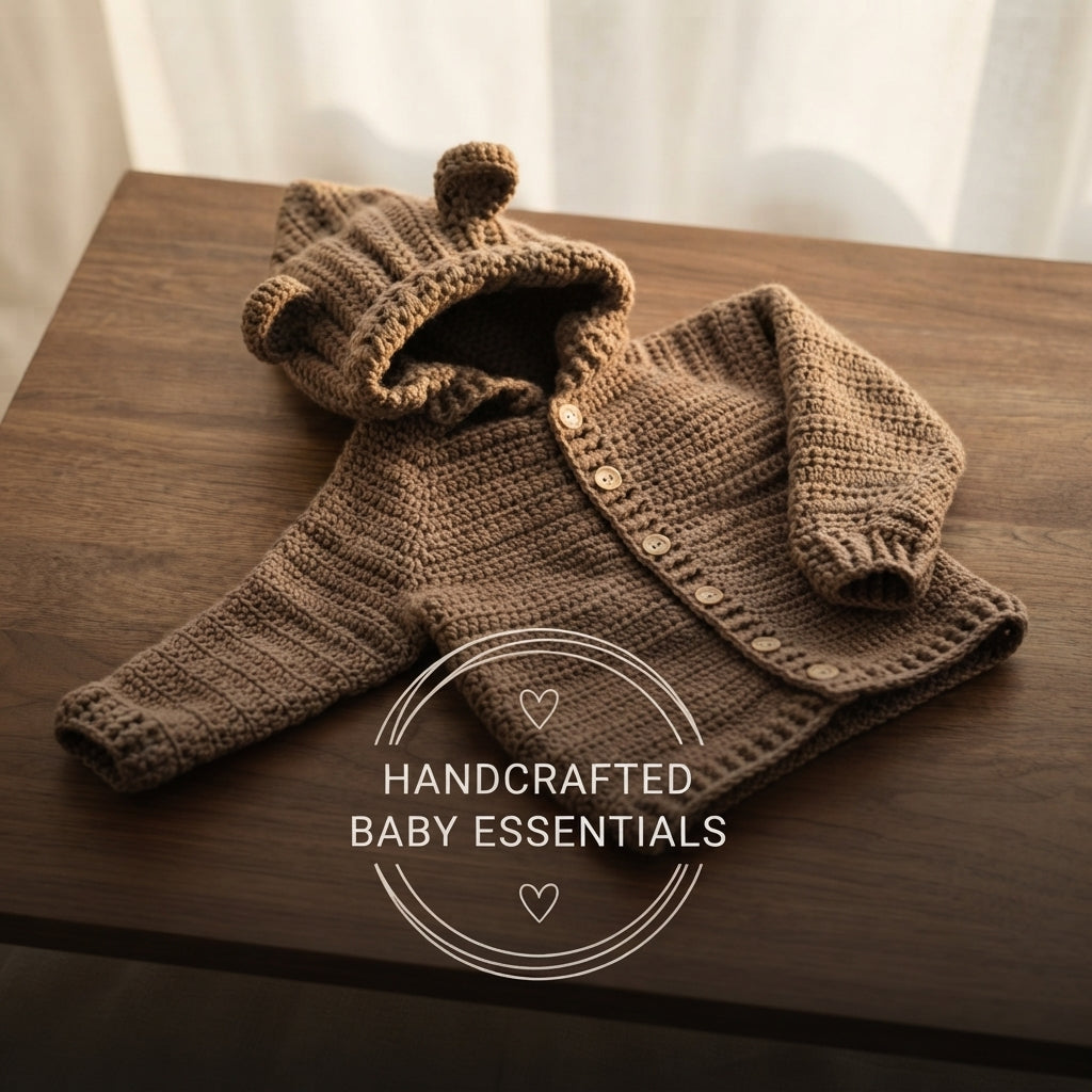 Bear Ears Baby Hoodie | Crochet Pattern PDF