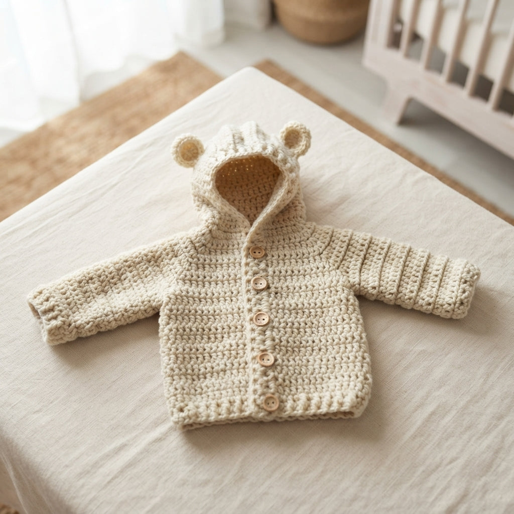 Bear Ears Baby Hoodie | Crochet Pattern PDF