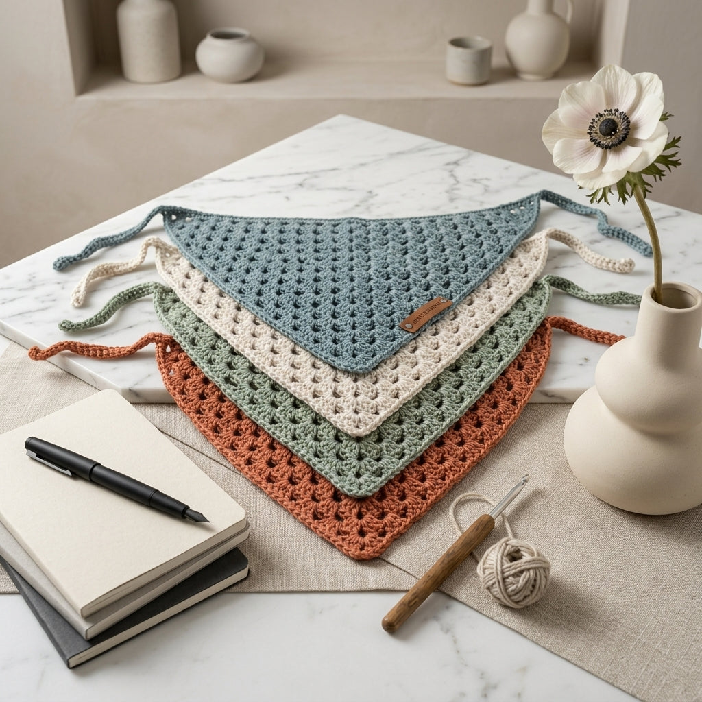 Granny Stitch Pet & Hair Bandana | Crochet Pattern PDF