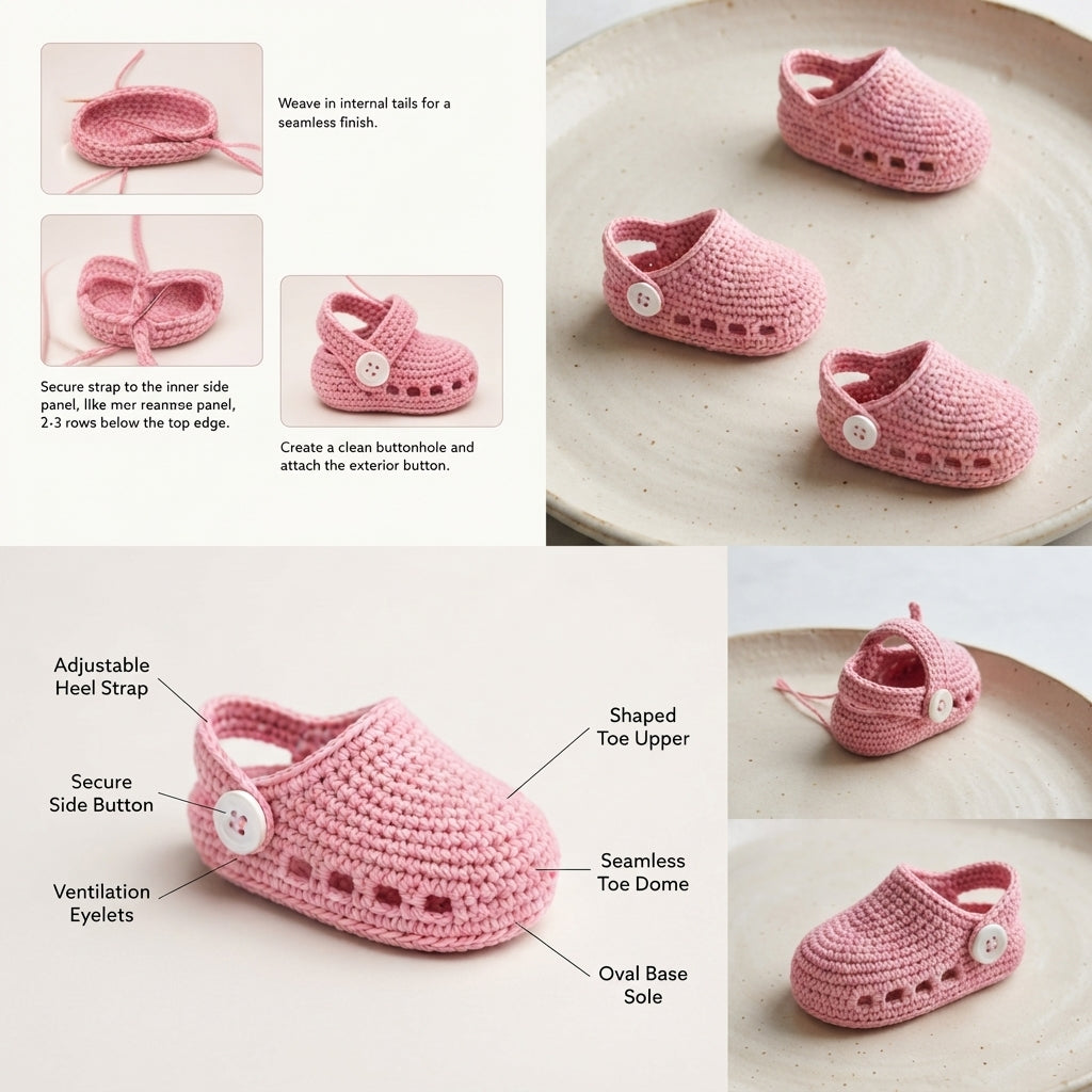 Clogs Sandals Infant Baby Booties | Crochet Pattern PDF