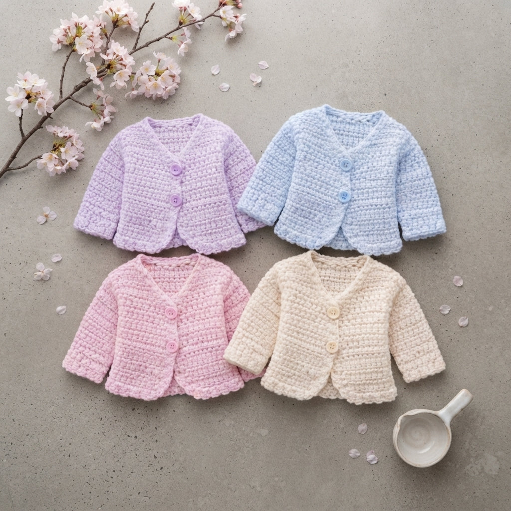 Cardigan Beginner Sweater Baby Cardigan Classic v2 | Crochet Pattern PDF