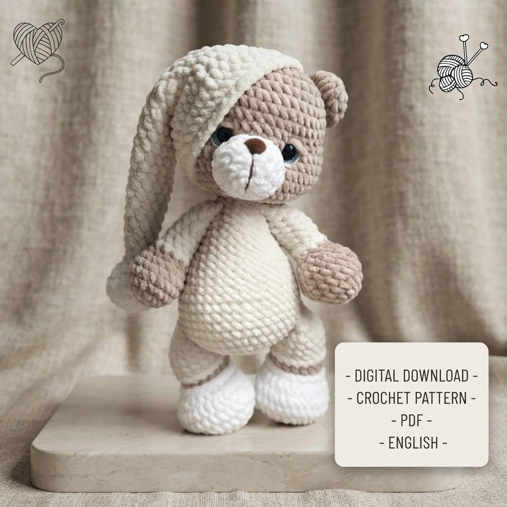 Cuddly Teddy Bear Buddy | Crochet Pattern PDF