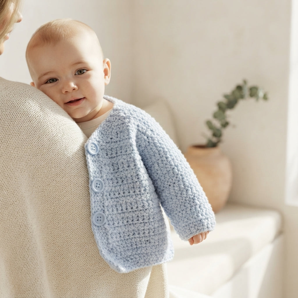 Cardigan Beginner Sweater Baby Cardigan Classic v2 | Crochet Pattern PDF