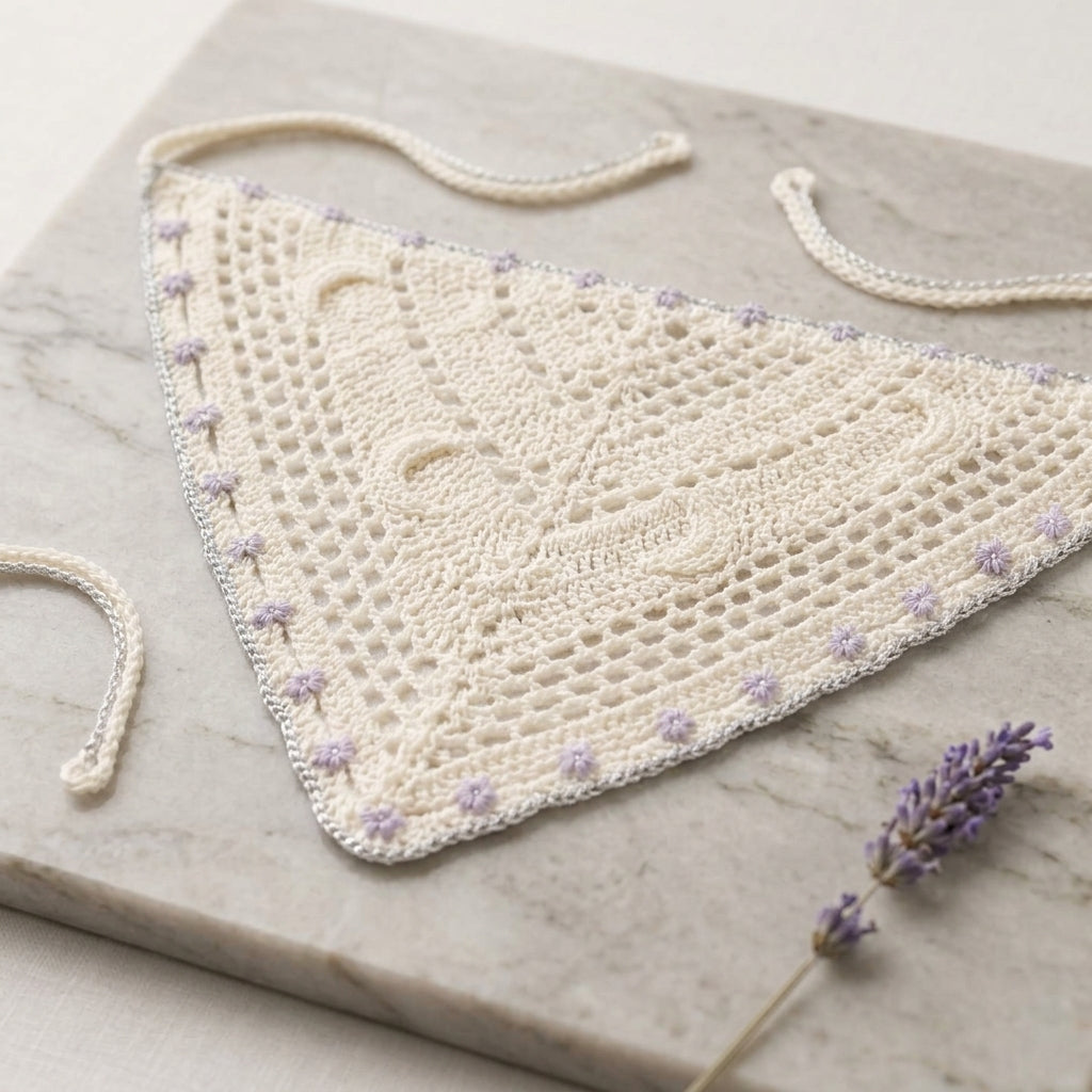 Cottagecore V-Stitch Lace Kerchief | Crochet Pattern PDF