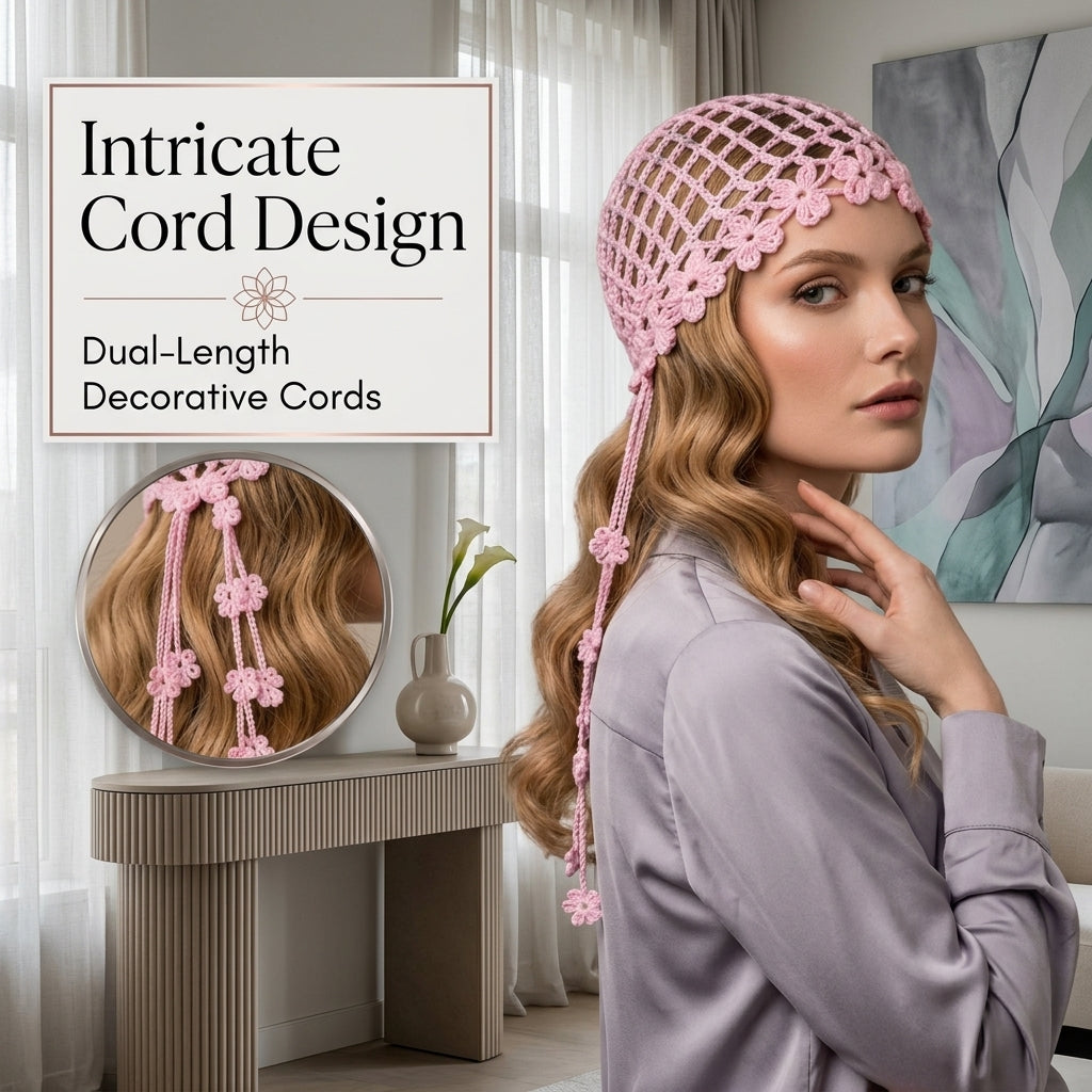 Floral Mesh Summer Headscarf | Crochet Pattern PDF