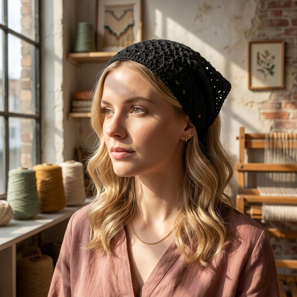 Easy Beginner Hair Kerchief | Crochet Pattern PDF