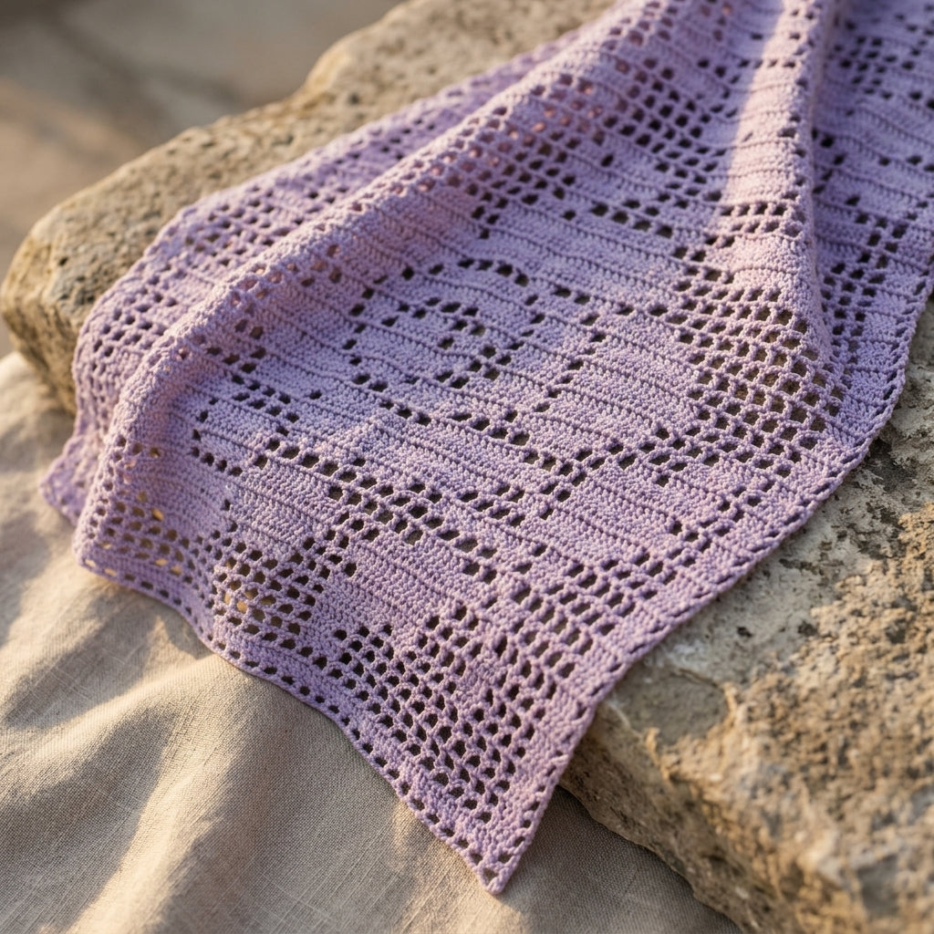Filet Mesh Boho Bandana | Crochet Pattern PDF