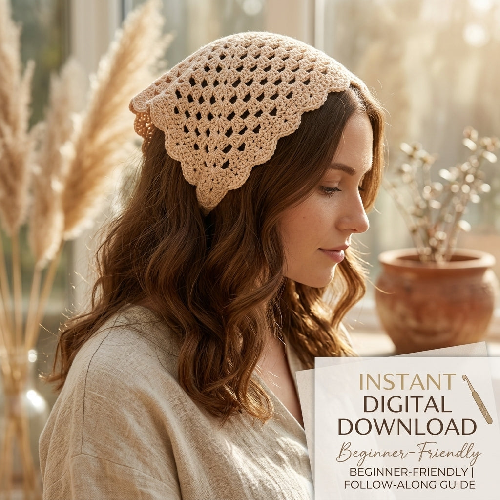 Scallop Edge Granny Stitch Headwrap | Crochet Pattern PDF