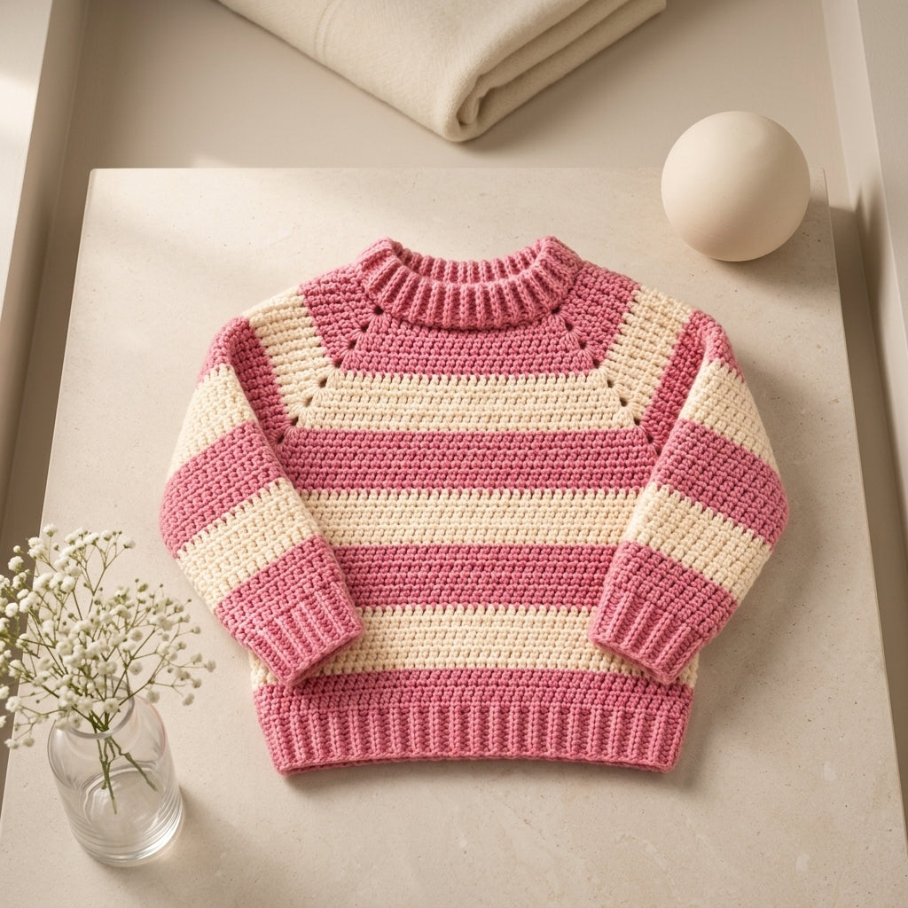 Sweater Beginners Step-By-Step Baby Sweater | Crochet Pattern PDF