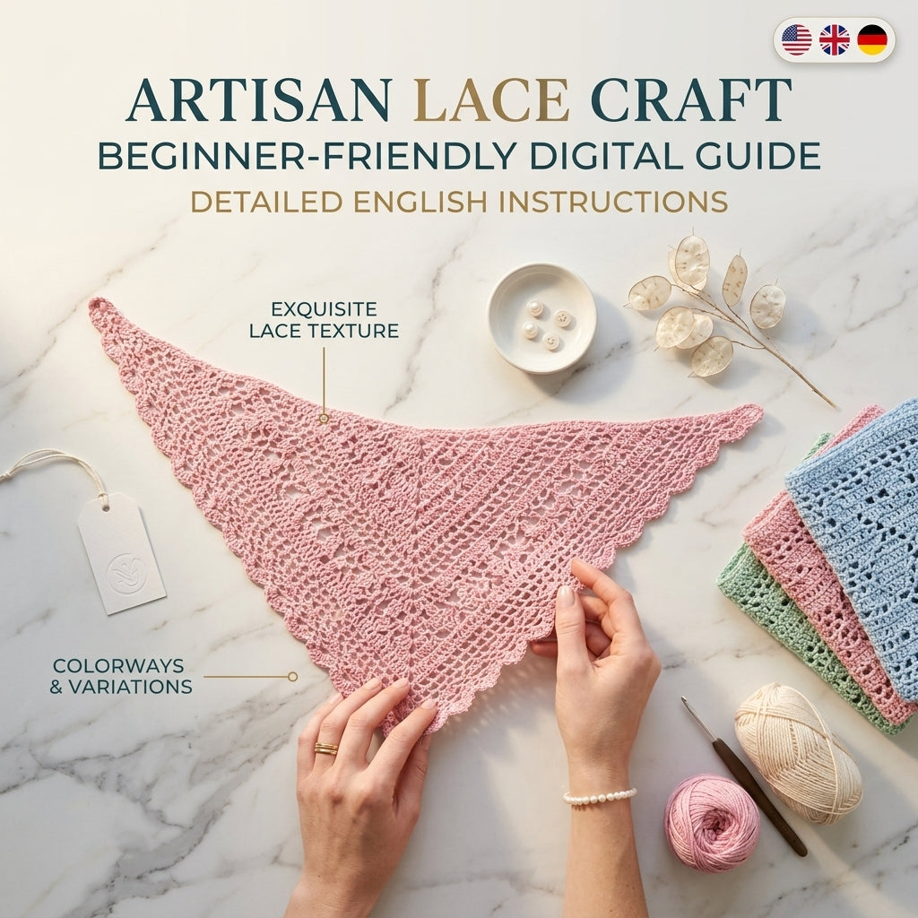 Easy Lace Summer Hair Scarf | Beginner Crochet Pattern PDF