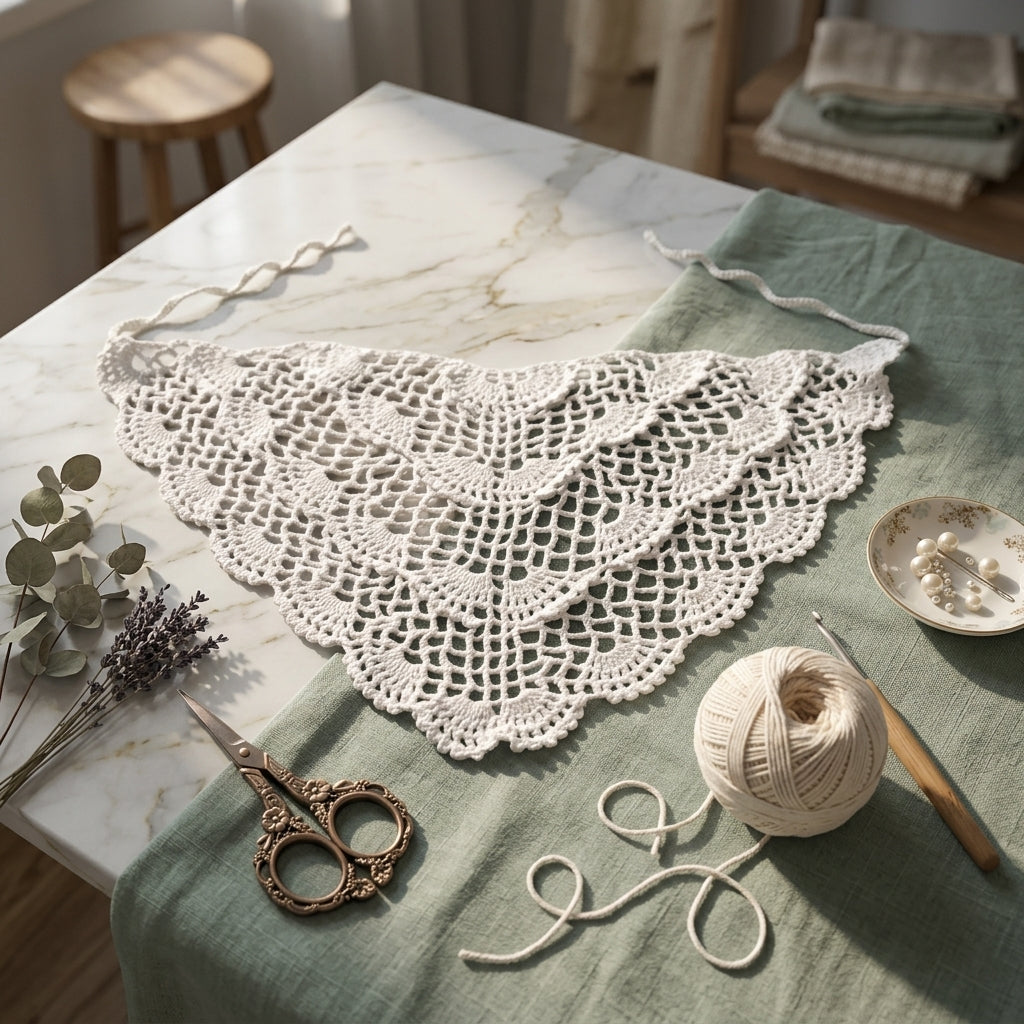 Easy Lace Summer Hair Scarf | Beginner Crochet Pattern PDF
