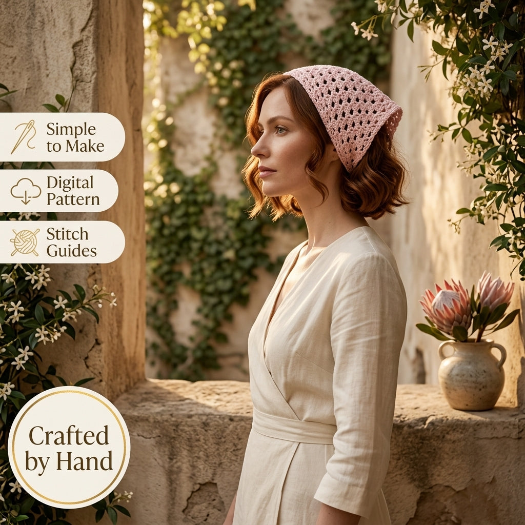Boho Hair Kerchief | Beginner Crochet Pattern PDF