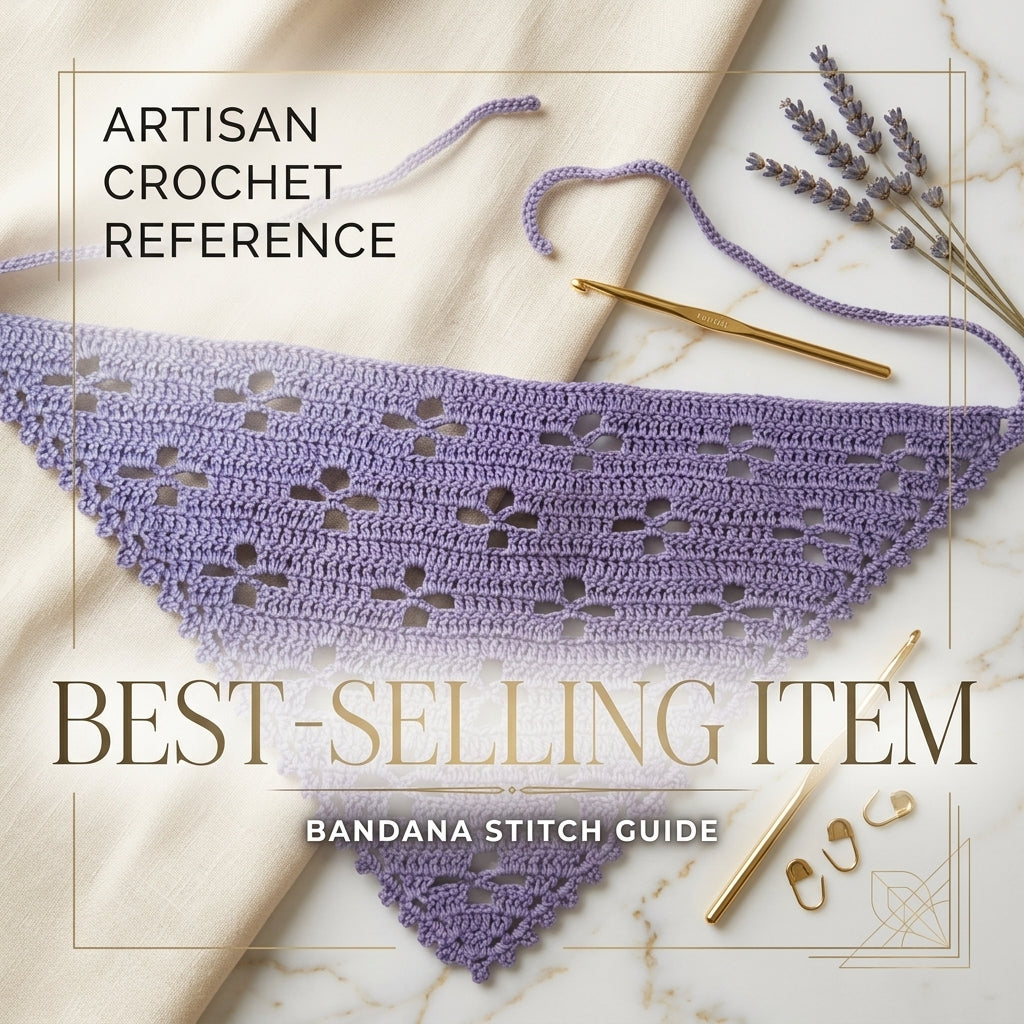 Trendy Floral Boho Hair Scarf | Crochet Pattern PDF