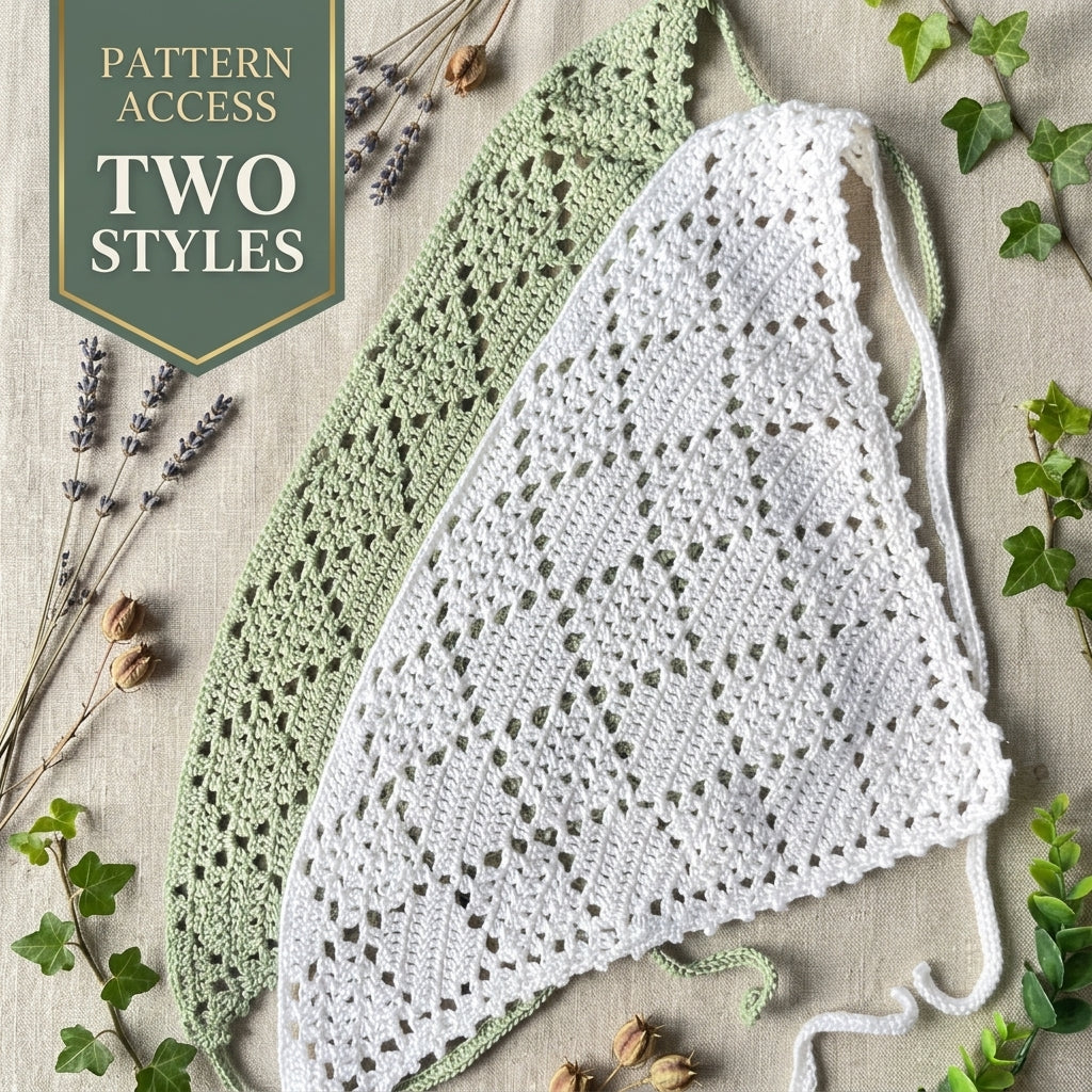 Diamond Stitch Boho Headscarf | Crochet Pattern PDF