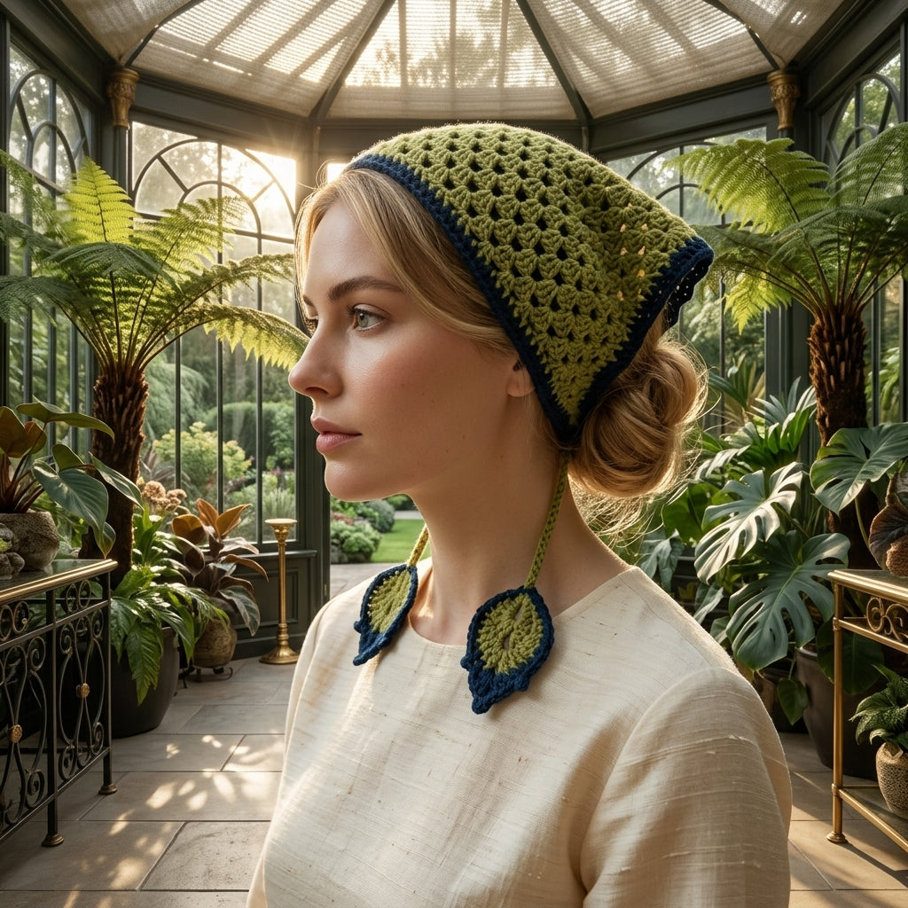 Vee Lacy Triangle Headscarf | Crochet Pattern PDF