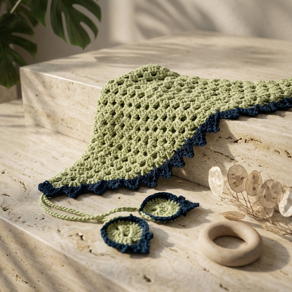 Vee Lacy Triangle Headscarf | Crochet Pattern PDF