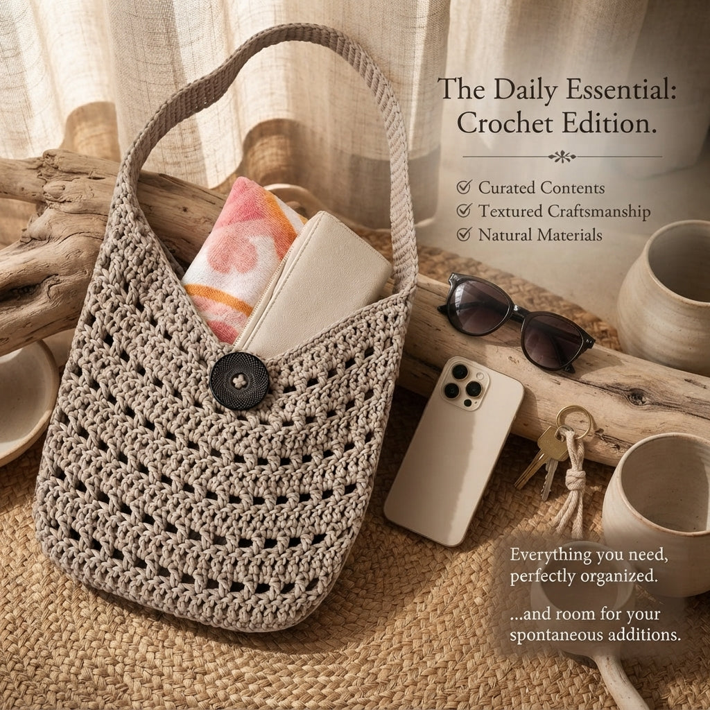 Hobo Bag Textured Tote | Crochet Pattern PDF