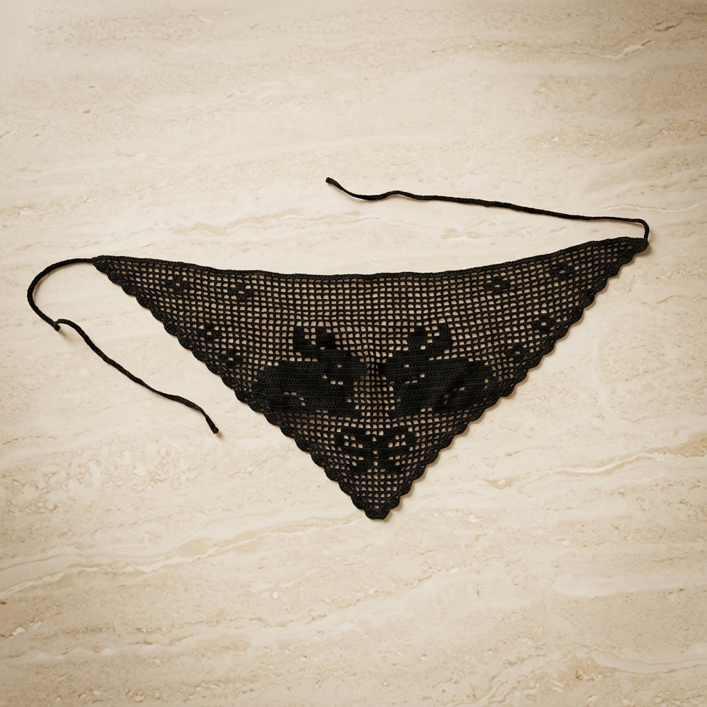 Filet Bunny Motif Headscarf | Crochet Pattern PDF