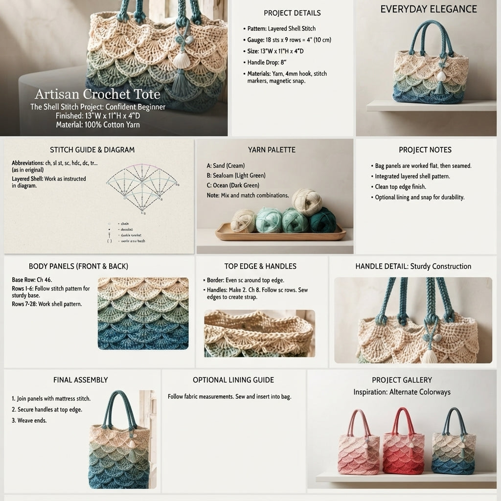 Market Bag Handbag Tote | Crochet Pattern PDF