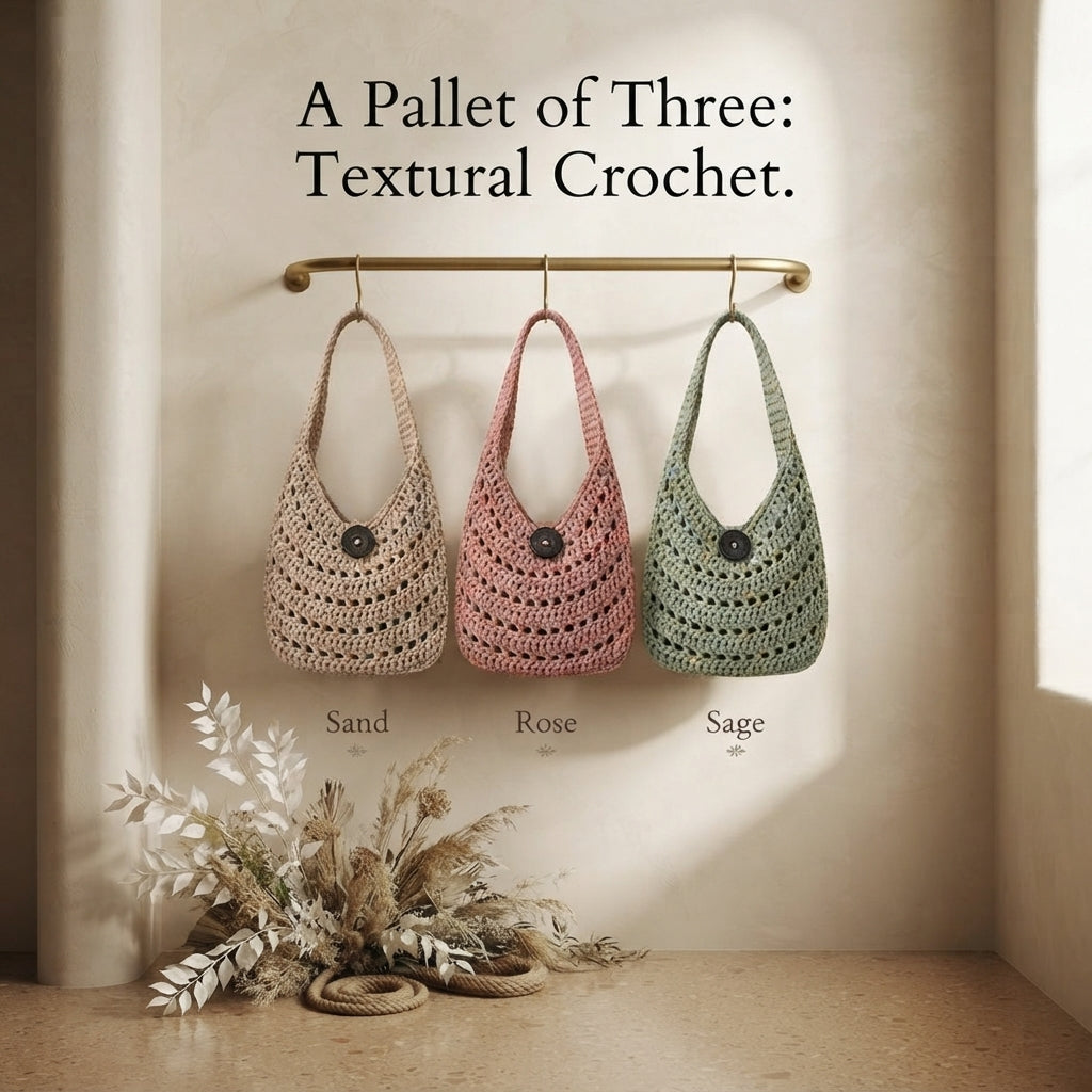 Hobo Bag Textured Tote | Crochet Pattern PDF