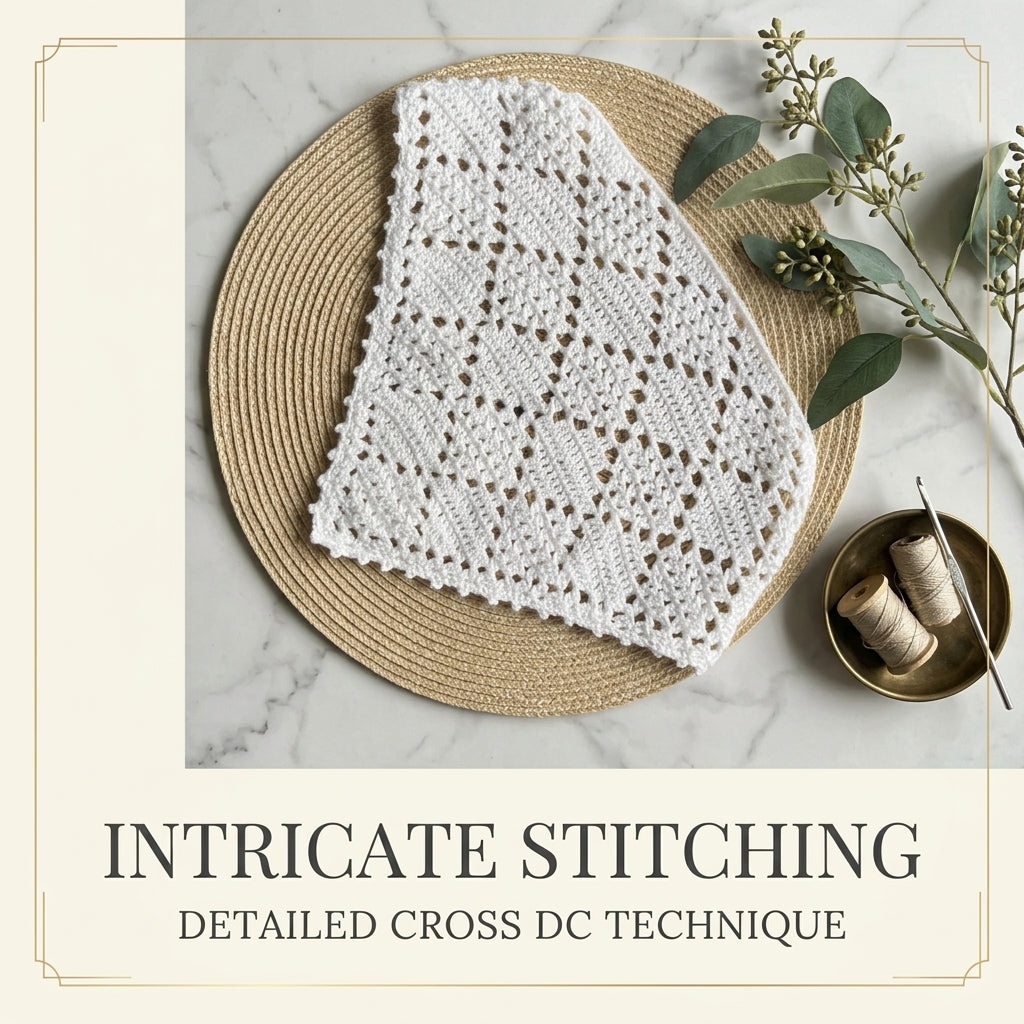 Diamond Stitch Boho Headscarf | Crochet Pattern PDF