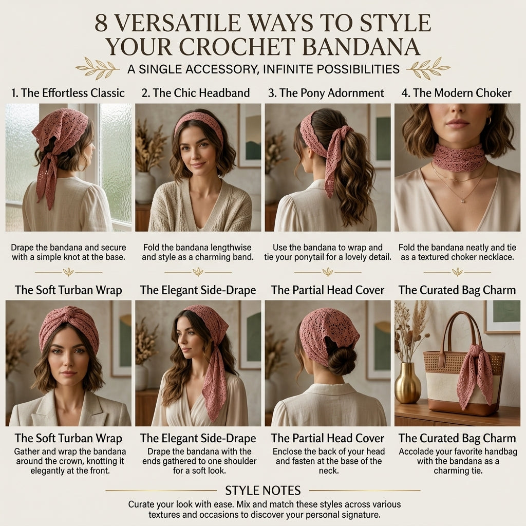 Shell Stitch Hair Scarf | Crochet Pattern PDF