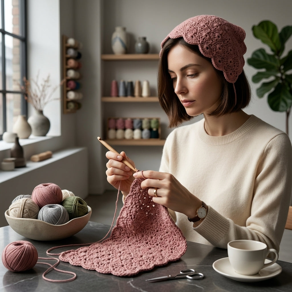 Shell Stitch Hair Scarf | Crochet Pattern PDF