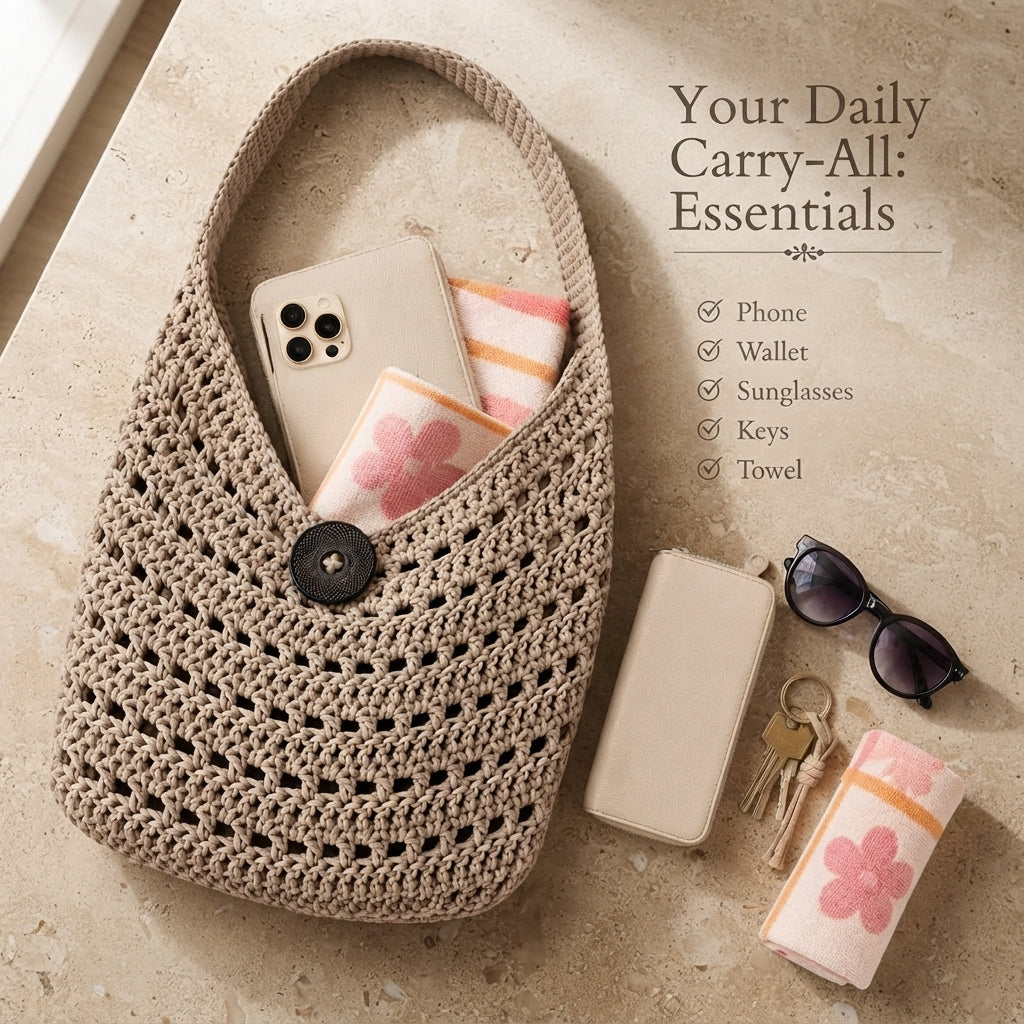 Hobo Bag Textured Tote | Crochet Pattern PDF