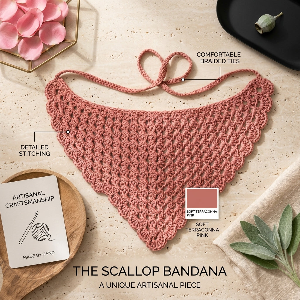 Vintage Boho Hair Scarf | Beginner Crochet Pattern PDF