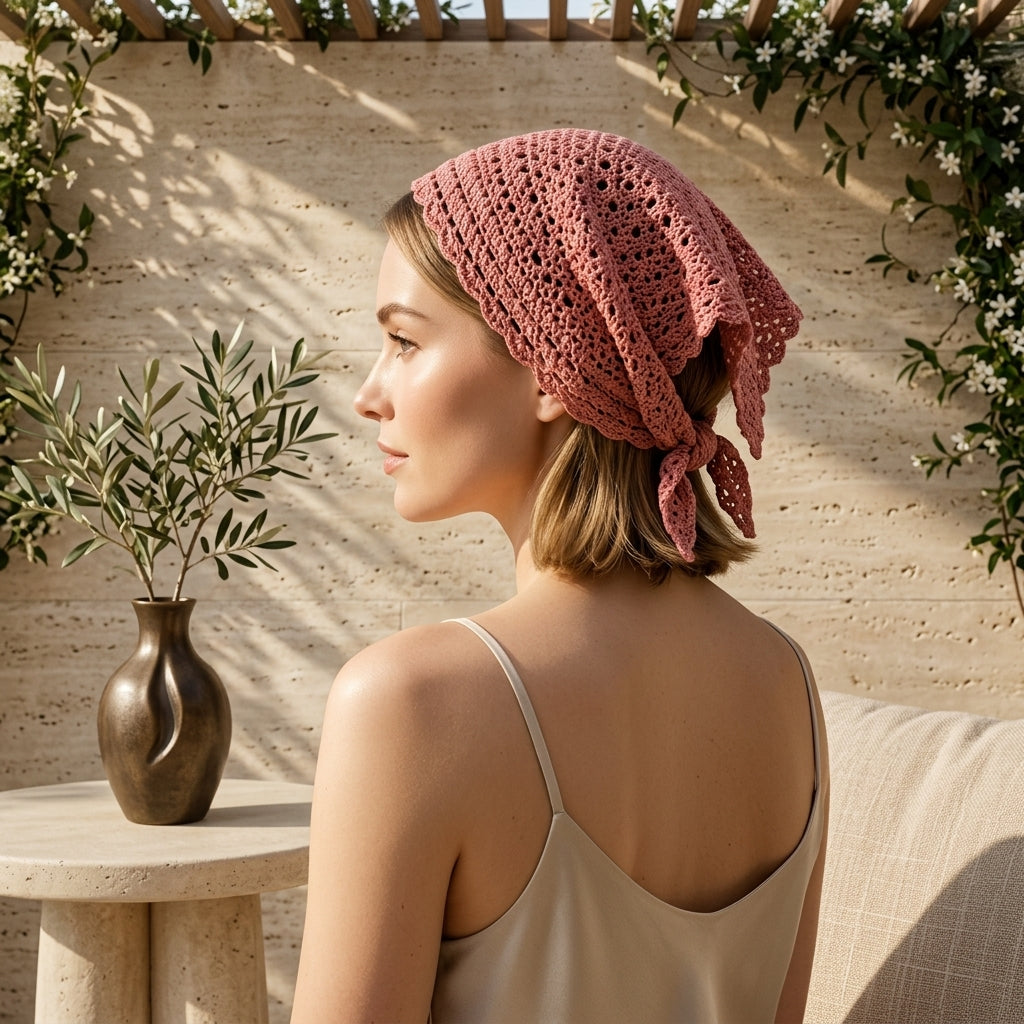 Vintage Boho Hair Scarf | Beginner Crochet Pattern PDF