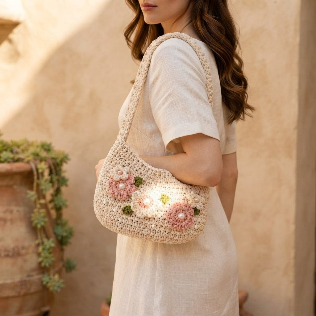 Purse Floral Shoulder Bag | Crochet Pattern PDF