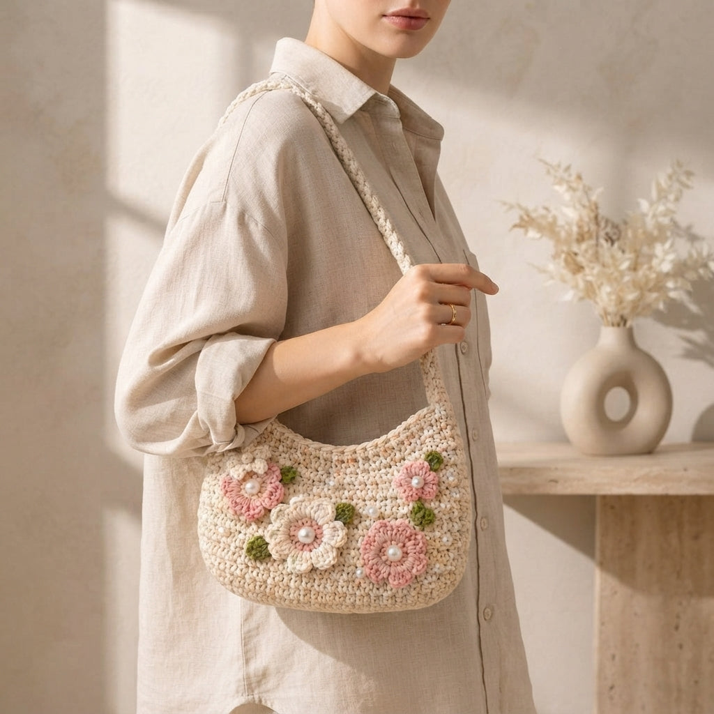 Purse Floral Shoulder Bag | Crochet Pattern PDF