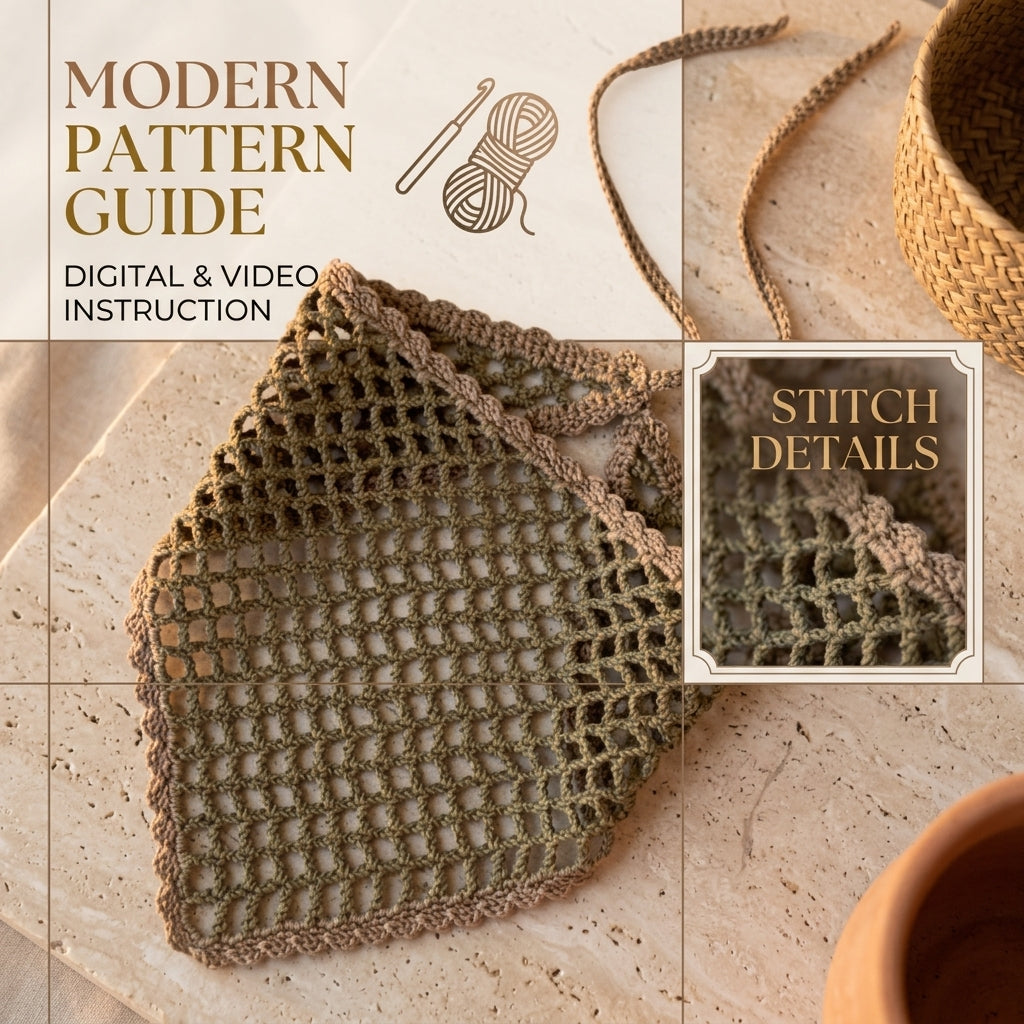 Airy Mesh Summer Hair Accessory | Crochet Pattern PDF