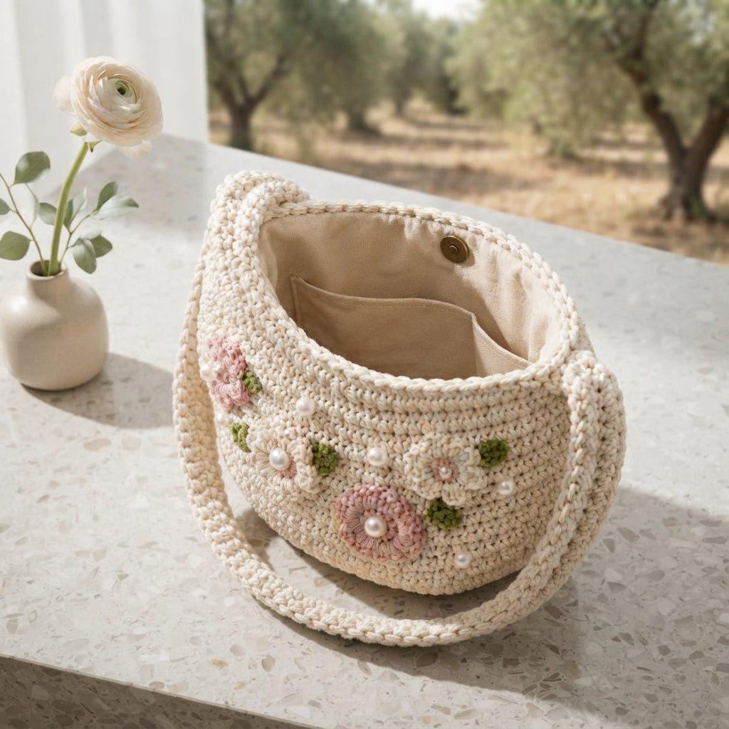 Purse Floral Shoulder Bag | Crochet Pattern PDF