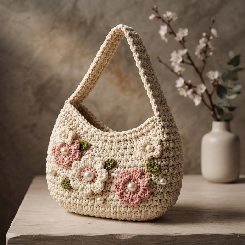 Purse Floral Shoulder Bag | Crochet Pattern PDF