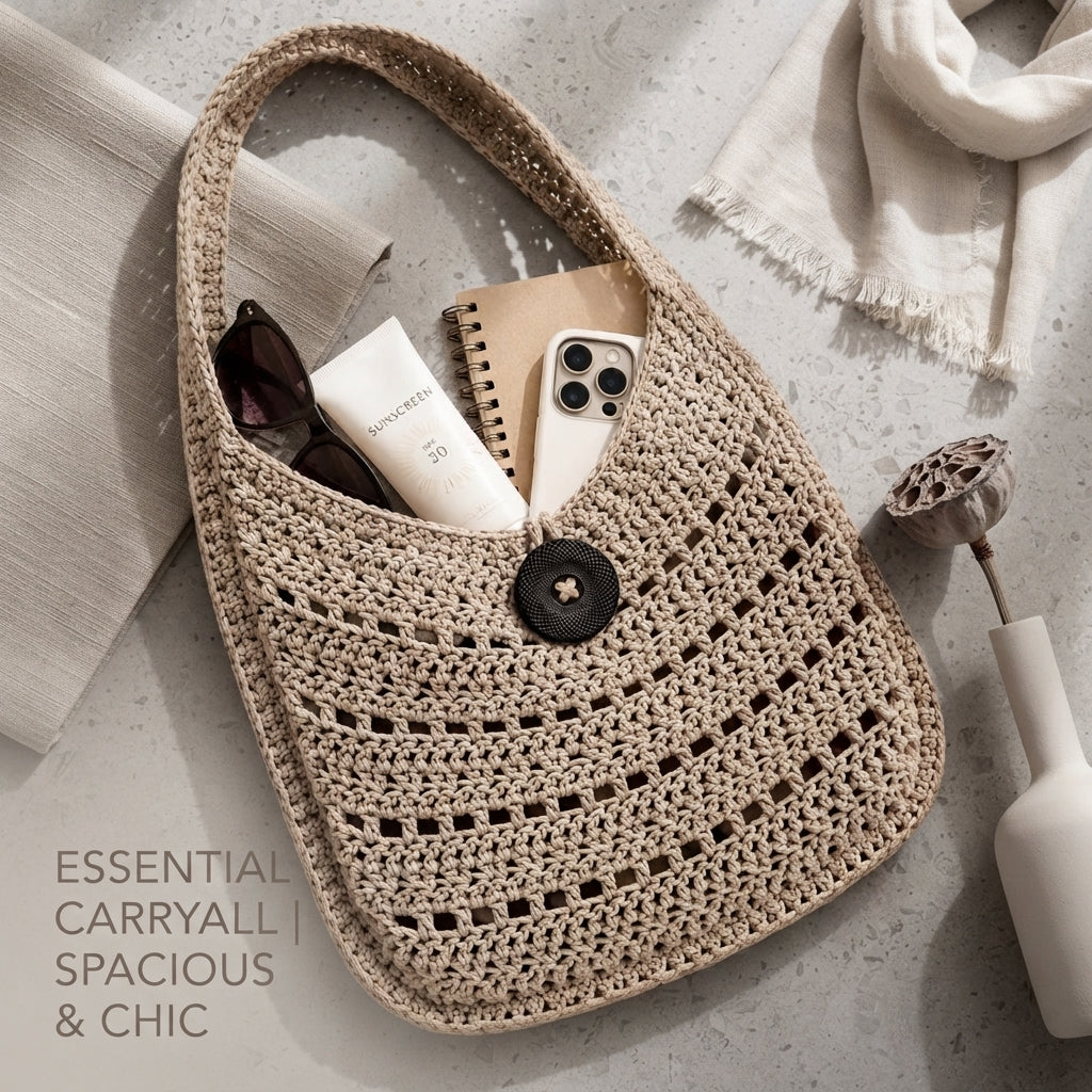 Hobo Bag Textured Tote | Crochet Pattern PDF