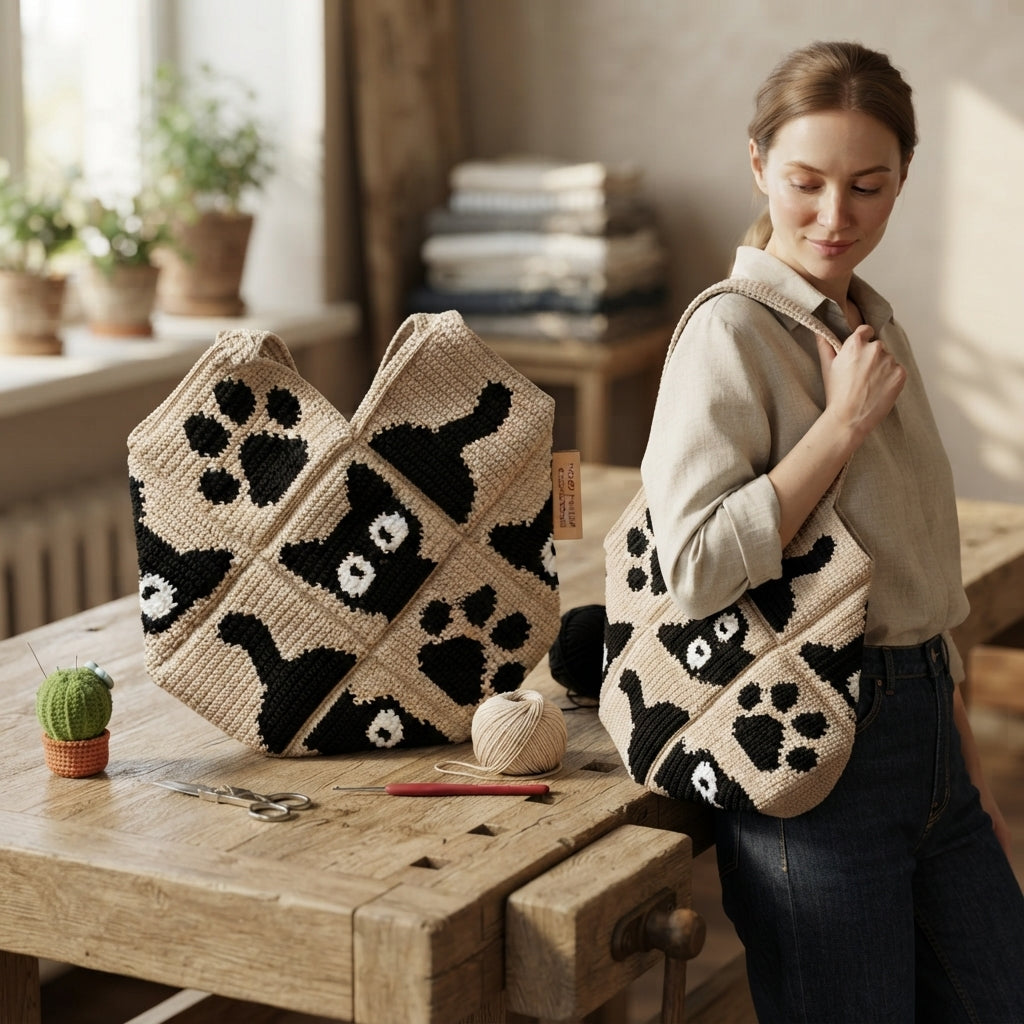 Cat Paw Tote | Crochet Pattern PDF