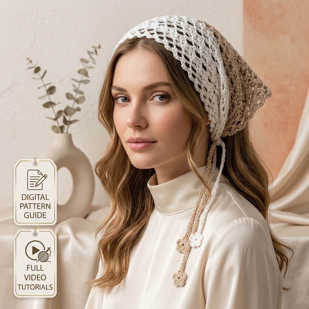 12-in-1 Boho Head Scarf Bundle | Crochet Pattern PDF