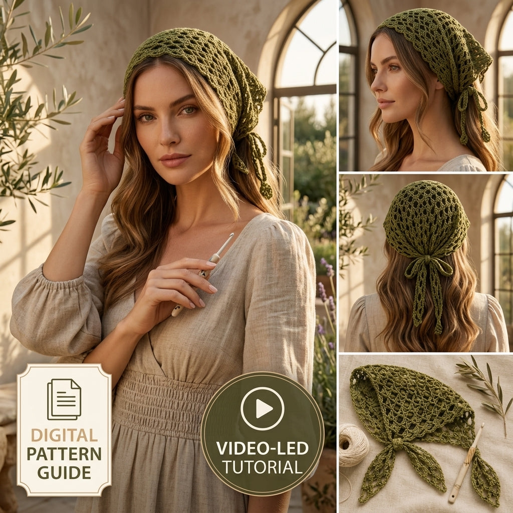 12-in-1 Boho Head Scarf Bundle | Crochet Pattern PDF