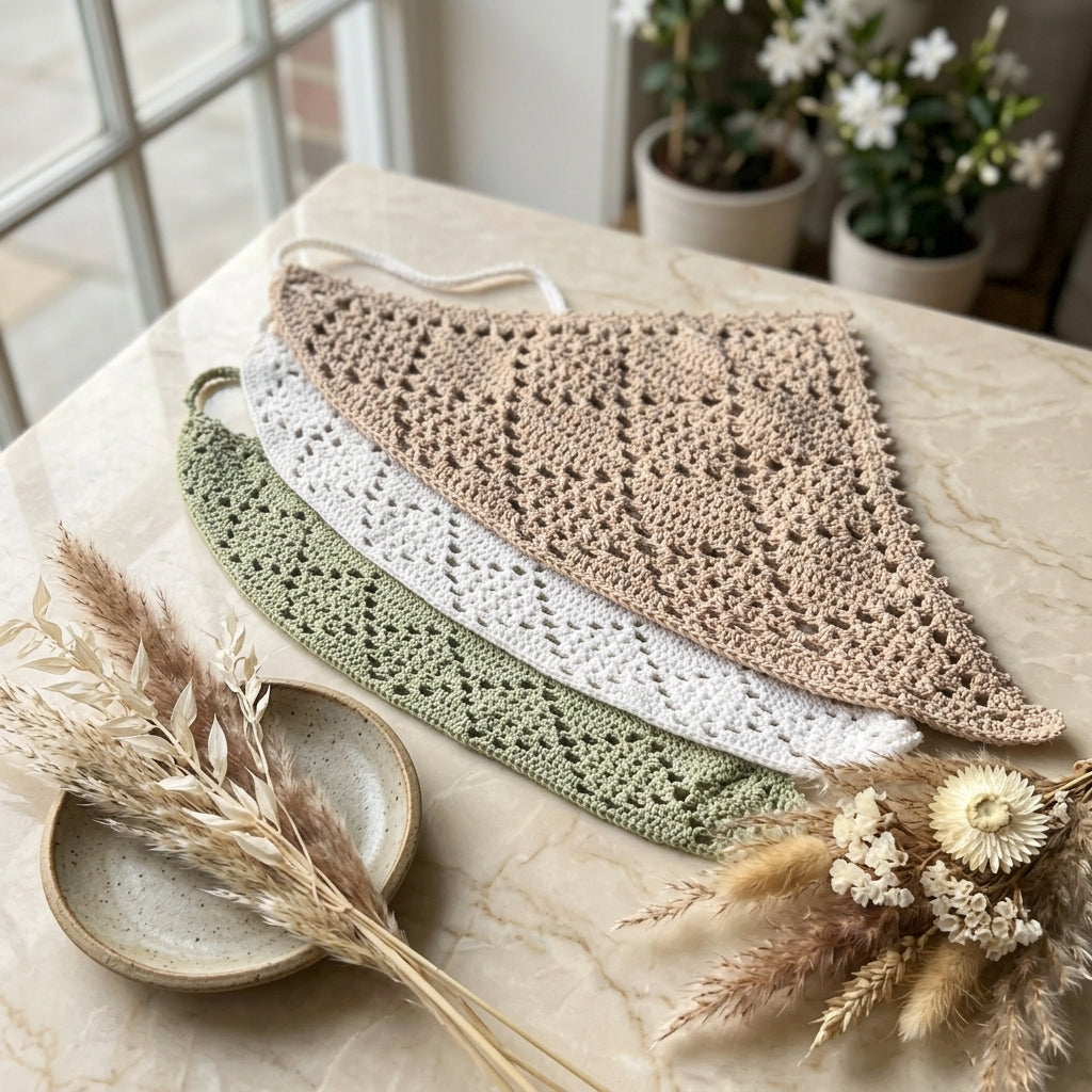 Diamond Stitch Boho Headscarf | Crochet Pattern PDF