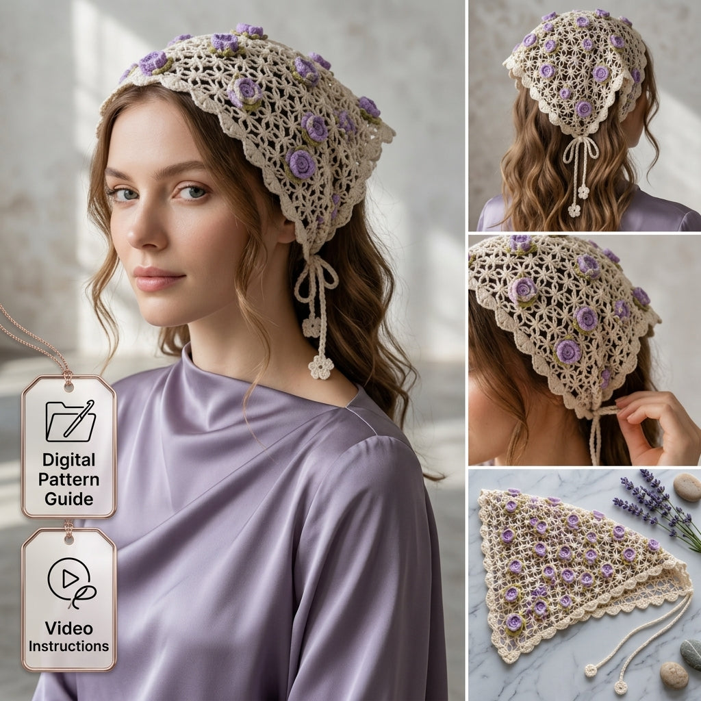 12-in-1 Boho Head Scarf Bundle | Crochet Pattern PDF