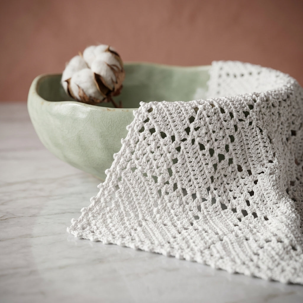 Diamond Stitch Boho Headscarf | Crochet Pattern PDF